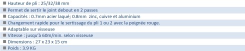 caracteristiques Sertisseuse SV pour perceuse visseuse